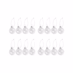 Clear DIY Baubles Shatterproof Seamless Plastic XMAS Ball Home Tree Decor Gift - 60mm QTY:16