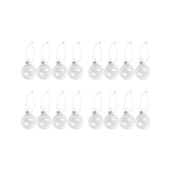 Clear DIY Baubles Shatterproof Seamless Plastic XMAS Ball Home Tree Decor Gift - 60mm QTY:16