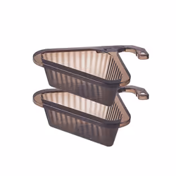 2 Pack Adjustable Kitchen Triangular Sink Filter Clear Corner Sink Drain Basket Dark Brown