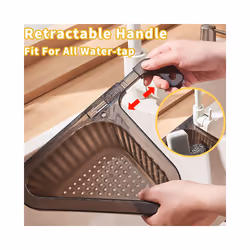2 Pack Adjustable Kitchen Triangular Sink Filter Clear Corner Sink Drain Basket Dark Brown
