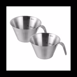 Espresso Shot Cups with Handle 90ml Espresso Measuring Cups Set of 2 Stainless Steel Pouring Cups for Coffee Espresso