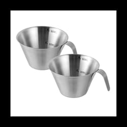 Espresso Shot Cups with Handle 90ml Espresso Measuring Cups Set of 2 Stainless Steel Pouring Cups for Coffee Espresso