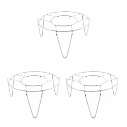 3 x Stainless Steel Kitchen Cooking Steamer Stand 3" Tall