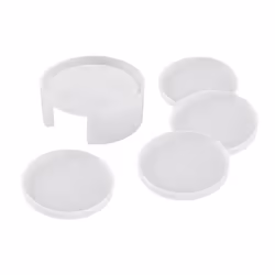 4pcs Coasters with Coaster Storage Box Shape Epoxy Resin for Resin Cup Mats Home Decor