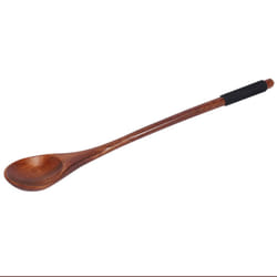 6Pcs Long Handled Wooden Spoons Wooden Tea Coffee Spoons Japanese Style Dessert Spoon Set Honey Mixing Spoons