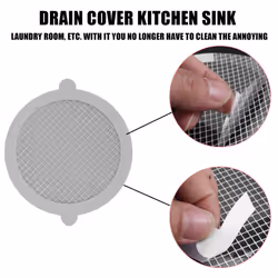 50 Pcs Disposable Shower Drain Hair Catcher Mesh Sticker Anti-Clog Strainer for Floor Sink Shower Drain Dog Hair