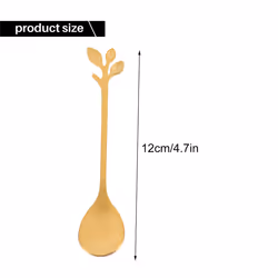 16 Piece Dessert Spoon and Fork Set, Cake Fork, Coffee Spoon, Creative Stainless Steel Fruit Fork - Gold