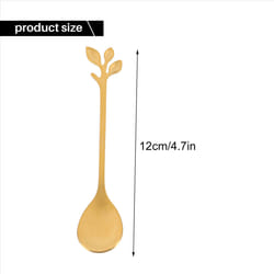 16 Piece Dessert Spoon and Fork Set, Cake Fork, Coffee Spoon, Creative Stainless Steel Fruit Fork - Gold