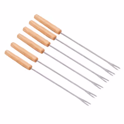 12X Stainless Steel Chocolate Fork Hot Pot Forks Cheese Fruit Dessert Fork Fondue Melting Skewer