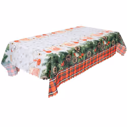 Christmas Tablecloth, Xmas Printed Rectangular Table Cover for Dining Room Kitchen Decor, 56Inch x 70Inch, E
