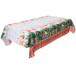 Christmas Tablecloth, Xmas Printed Rectangular Table Cover for Dining Room Kitchen Decor, 56Inch x 70Inch, E