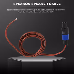 Speakon Speaker Cable Wire Open End Cable, Speakon to Speaker Wire Audio Cord Amplifier Connection Cord for DJ/PA