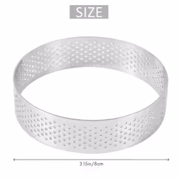 6 Pack Stainless Steel Tart Rings, Heat-Resistant Perforated Cake Mousse Ring,Cake Ring Mold,Round Cake