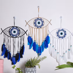 Dream Catchers for Bedroom Hand-Woven Macrame Dreamcatcher Wall Hanging Home Decor Good Blessing Gift,3