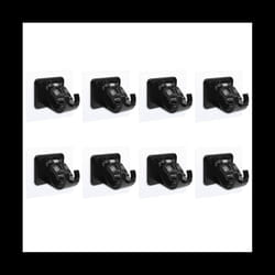 8PCS Curtain Rods,No Drill Curtain Rod Brackets Hooks,Stick Transparent Hook Holders Bathroom and Hotel Use