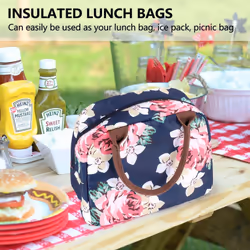 Small Lunch Bag, Insulated Lunch Bags for Women, Reusable Adult Lunch Box, Lunch Bag Women