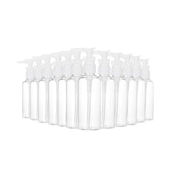 12 Pack 3.4Oz/100Ml Transparent Travel Bottles Pump Lotion Dispenser , Massage Oil, Shampoo