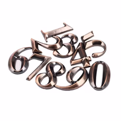 20Pc Gate Digits 0 to 9 Number Tag Numeral Door Plaque House Drawer Sign Plating Hotel Home Sticker Bronze