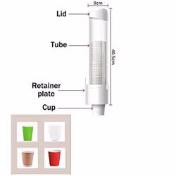 Cup Dispenser, Cup Holder Fits 3Oz - 7Oz Flat Bottom or Cone Cups Water Cups Dispenser Bathroom