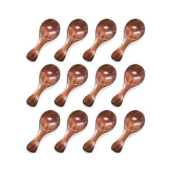 Small Wooden Spoon, 10PCS Ice Cream Salt Spoons Honey Coffee Tea Sugar Salt Jam Mustard Spoons Round Spoon