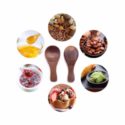 Small Wooden Spoon, 10PCS Ice Cream Salt Spoons Honey Coffee Tea Sugar Salt Jam Mustard Spoons Round Spoon