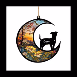 Dog Memorial Suncatcher, Personalized with Name Date Dog Breeds Suncatcher, Pet Loss Suncatcher, Stained Acrylic Light