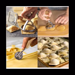 Ravioli Pasta Cutter Set, Ravioli Stamp Maker with Wooden Handle for Ravioli, Pasta, Dumplings Lasagna, Pierogi