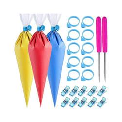 122Pcs Tipless Piping Bags - 100Pcs Disposable Piping Pastry Bag for Icing/ Decorating -Cake Decorating Tools