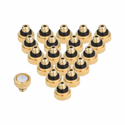20Pcs Brass Misting Nozzles for Cooling System 0.012 Inch Water Spray Nozzle Sprinklers Misting Cooling