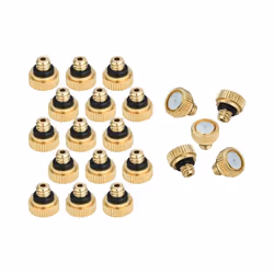20Pcs Brass Misting Nozzles for Cooling System 0.012 Inch Water Spray Nozzle Sprinklers Misting Cooling