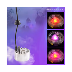 Mini Mist Maker, 12 LED Mister Fogger Water Fountain Pond Fog Machine Atomizer Air Humidifier for , Christmas
