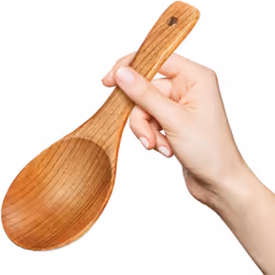 4 Pieces Wood Spoons 21.5cm Wooden Rice Paddle Versatile Serving Spoon Non Stick Heat Resistant Cooking Spoon