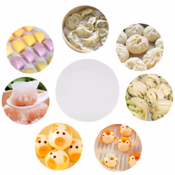 5 Pcs Silicone Steamer Mesh Mats, Reusable Non-Stick Round Steamer Pad, Steamed Buns Baking Pastry Mat, 40cm in Diameter