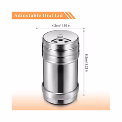 6PCS of Stainless Steel Salt and Pepper with Rotating Lid Sugar Spice Condiments, Seasoning Pot, Condiment Pot, Kitchen