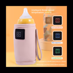 USB Milk Water Warmer Travel Stroller Insulated Bag Baby Nursing Bottle Heater Safe for Outdoor Winter -Yellow