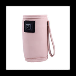 USB Milk Water Warmer Travel Stroller Insulated Bag Baby Nursing Bottle Heater Safe for Outdoor Winter -Pink