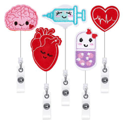 5 Pcs Retractable Nurse Badge Reel Holder Doctor Badge Holder with Swivel Clips Name ID Badge Holders Badge Reels