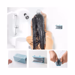 Hair Catcher, Reusable Shower Wall Hair Collector Hair Trap for Drain Protector, Silicone Hair Catcher Blue