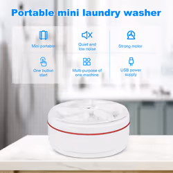 Mini Washing Machine Portable Ultrasonic Dishwasher with USB Data Cable Powered for Personal Laundry Camping RV Trip