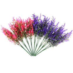 Artificial Lavender Flowers 9 Bundles Outdoor Fake Flowers for Decoration UV Resistant No Fade Faux Plastic Plants