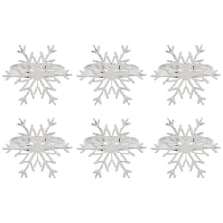 6 Pieces Snowflake Napkin Rings Christmas Snowflake Napkin Holder Rings for Christmas Holiday Table Decoration