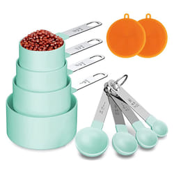 Measuring Cups and Spoons Set, 8 Piece Stackable Stainless Steel Handle Accurate Tablespoon for Measuring Dry