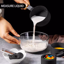 Measuring Cups and Spoons Set, 8 Piece Stackable Stainless Steel Handle Accurate Tablespoon for Measuring Dry