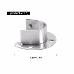 4 Packs Heavy Duty Stainless Steel Closet Rod End Supports Closet Pole Sockets Flange Rod Holder with Screws, 1-1/3 Inches