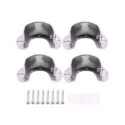 4 Packs Heavy Duty Stainless Steel Closet Rod End Supports Closet Pole Sockets Flange Rod Holder with Screws, 1-1/3 Inches