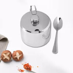 Stainless Steel with Lid and Spoon Seasoning Jar Seasoning Jar Tableware Spice Container