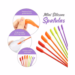 Mini Silicone Spatulas, 8 Pack Small Silicone Spatulas Last Drop Spatula Scrapers Mini Jar Scraper for Kitchen