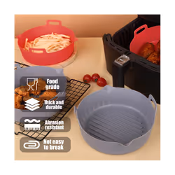 Silicone Air Fryer Liner,Air Fryer Silicone Pot,Non-Stick Reusable Silicone Pot Baking Tray for Air Fryer Accessories B