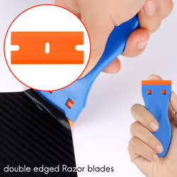 200PCS Plastic Blades Double Edge Blades for Remove Decals Stickers Adhesive Label and Glass Clean