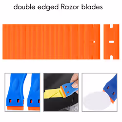 200PCS Plastic Blades Double Edge Blades for Remove Decals Stickers Adhesive Label and Glass Clean